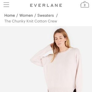 Everlane the Chunky knit cotton crew pale pink